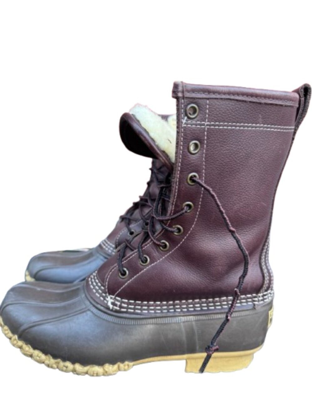 L.L.Bean Bean Boot 10” Shearling-Lined Duck Boots Brown on Brown Women's US 8 M - Picture 5 of 16